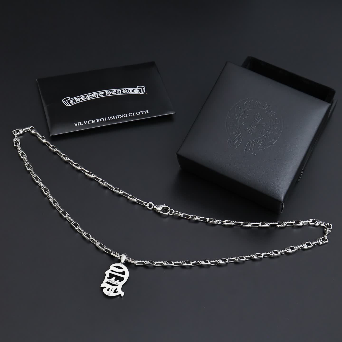 Chrome Hearts Charm Hearts Silver Whistle Pendant Necklace